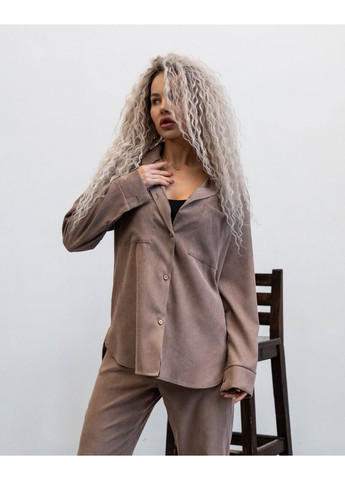 Жіночий Мікро вельветовий костюм: сорочка + штани Україна (361044133)