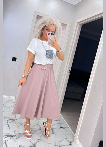 Спідниця +пояс жіноча довга міді 42-56 графіт (темно-сірий) No Brand (332770527)