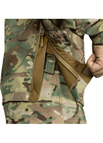 Комбінована демісезонна куртка phantom system softshell camo Camotec