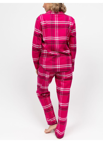 Рожева зимня жіноча піжама 5120-5121 тепла байкова фемелі лук новорічна колекція кофта + брюки Cyberjammies Isabella