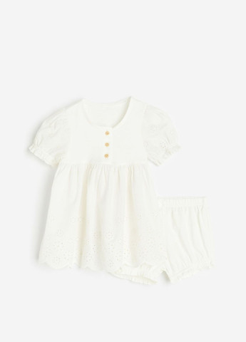 Молочный летний комплект (платье, трусики) H&M