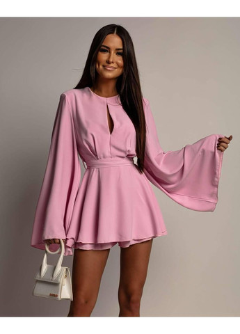 Жіночий комбінезон з широкими рукавами Україна комбінезон-шорти однотонний бежевий вечірній софт