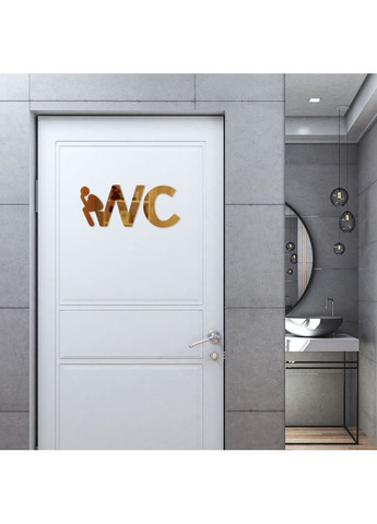 Дзеркальний акриловий декор самоклеючий золотий 3шт для інтер'єру стильні наклейки для стін Sticker Wall (372803538)