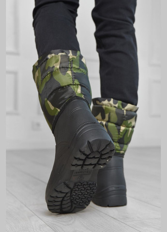 Черные дутики мужские пена на меху черного цвета Let's Shop на молнии