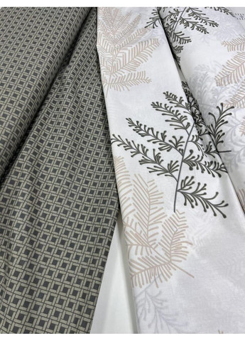 Постільна білизна з резинкою Папороть мікс, бязь Двухспальний розмір, наволочки 70/70 No Brand (364220187)