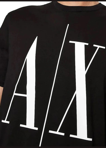 Черная футболка мужская с коротким рукавом Armani Exchange Icon Tee A|X