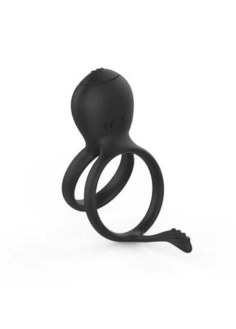 Двойное эрекционное кольцо с хвостиком и вибростимуляцией, эрекционное кольцо, виброкольцо No Brand (316636202)