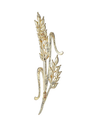 Золотистая патриотическая двойная брошь Колосья пшеницы с кристаллами символ Украины желто голубая Fashion Jewelry (292144496)