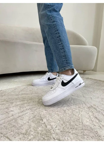 Белые летние кроссовки nike air force 1 white black 4 найк аир форс 1 No Brand