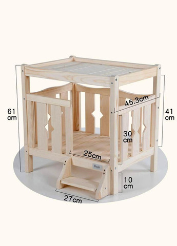 Будиночок для кішки з дерева Герберт бланже (ДДК-000901) No Brand (328453044)