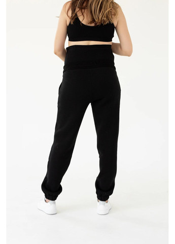 Спортивные брюки для беременных черные утепленные с начесом Мамин Дім (356347665)