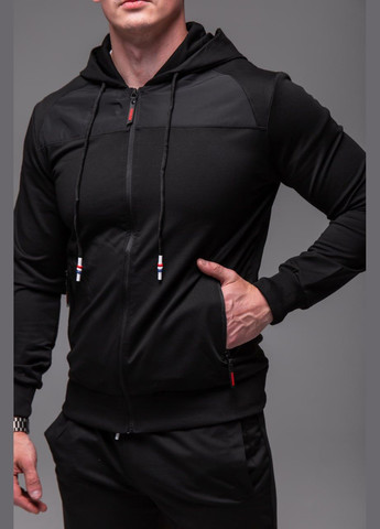 Чоловічий спортивний костюм чорний з капюшоном "Elbow" No Brand (342718251)
