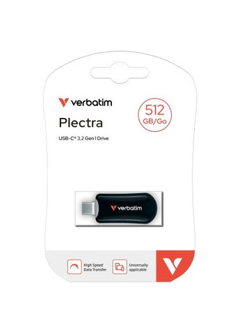 USB флеш накопичувач (30227) Verbatim 512GB Plectra Black USB-C (366690702)