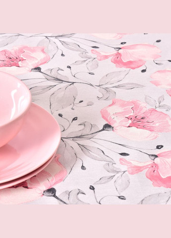 Скатерть 140х170 см хлопчатобумажная скатерть с водоотталкивающим покрытием, принт Магнолия Пудра IDEIA (318493837)