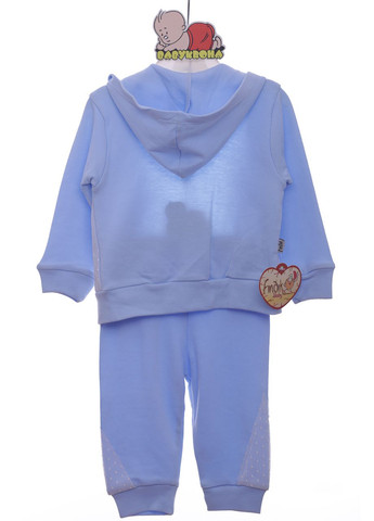 Блакитний демісезонний костюм із довгим рукавом для дівчинки трикотажний із сіточкою блакитний 68 см (36750) BABYKROHA