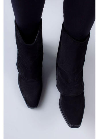 Черевики жіночі K350-801-1 натуральна замша чорні 346573 Where Uwear (364658680)