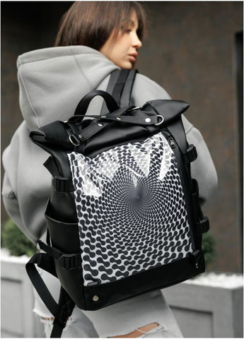 Рюкзак жіночий з екошкіри Hacking принт Zebra Чорний Sambag (301871926)