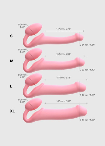 Безремінний страпон Rose S, повністю регульований, діаметр 2,7 см Strap-On-Me (369949864)