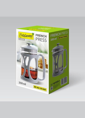 Френч-пресс для чая и кофе 350 мл (MR-1663-350) Голубой Maestro (334004348)