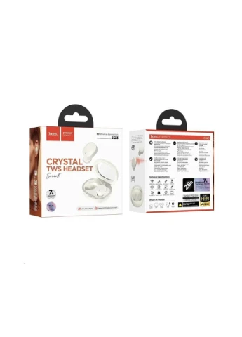 Навушники EQ3 Smart true wireless BT headset Milky White (6931474798572) Hoco (303125613)