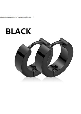Серьги черные мужские на одно ухо в готическом или панк стиле нержавеющая сталь 1 серьга 1.3 см Fashion Jewelry (294051963)