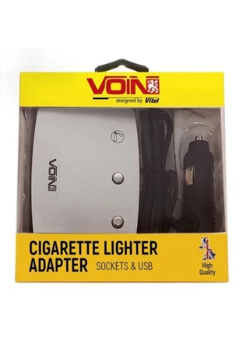 Разветвитель прикуривателя 3 выхода + 1USB 2400 mA 12/24V SC-3005 провод VOIN (362607146)