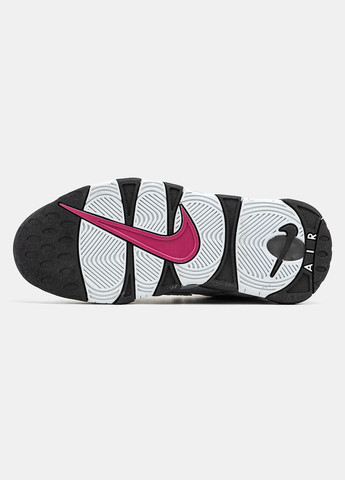 Белые демисезонные кроссовки мужские и женские nike air more uptempo 96 white grey black | найк аир море аптемпо 96 белые No Brand