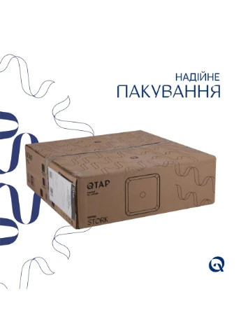 Комплект Stork: Раковина накладная квадратная 430x430x125 мм White + Донный клапан PU02 Qtap (394581543)