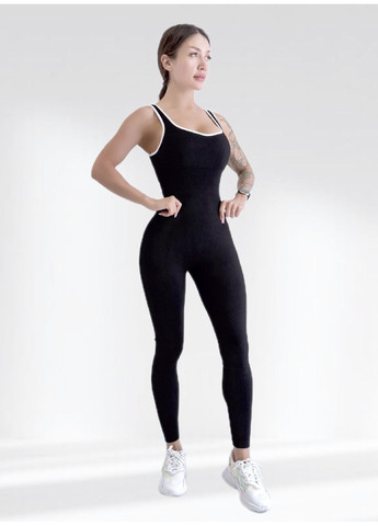 Спортивный комбинезон женский в рубчик LILAFIT комбинезон-брюки чёрный спортивный нейлон