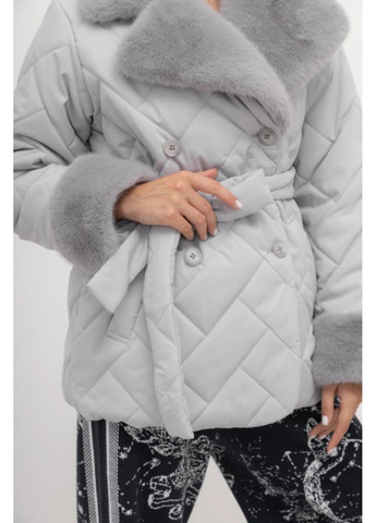 Сіра зимня вкорочена зимова куртка куртка-пальто Alberto Bini