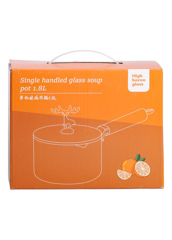 Стеклянный ковш с крышкой для кухни 1.8 л ручкой и носиком HP-34-19 Jooki (358706449)