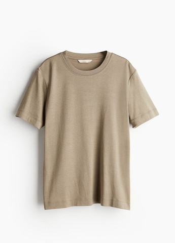 Темно-бежева літня футболка H&M