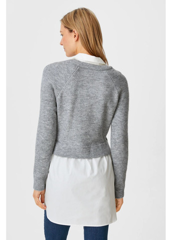 Сірий демісезонний светр + сорочка для вагітних C&A