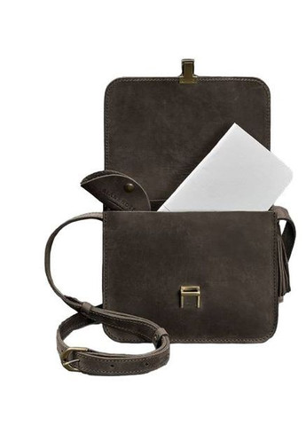 Сумка жіноча крос-боді через плече з натуральної шкіри для документів та для телефону маленька Коричневий 40218 BlankNote (367055330)