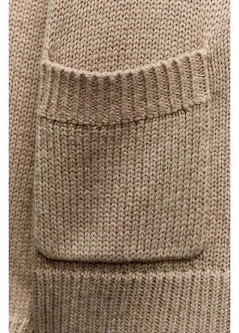 Коричневий демісезонний трикотажний светр із кишенями Zara