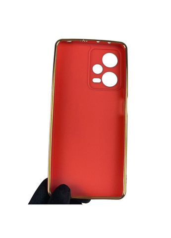 Чохол для Redmi Note 12 Pro 5G глянсовий із золотою окантовкою із захистом камери на сяомі редмі нот 12 про 5г червоний Xiaomi (366021402)
