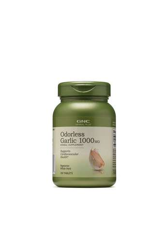 Натуральна добавка Herbal Plus Odorless Garlic 1000 mg, 100 таблеток GNC (293477879)