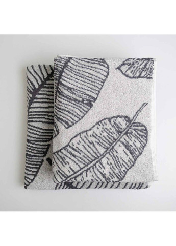 Набір махрових рушників з малюнком перо 3шт 50х90см, 50х90см, 70х140см 400г / м2 ( ) GM Textile сірий