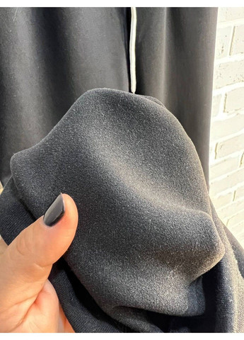 Штани жіночі A-N 2771 вільний крій рівні від стегна біла резинка на талії утеплені на флісі чорні No Brand (315368344)