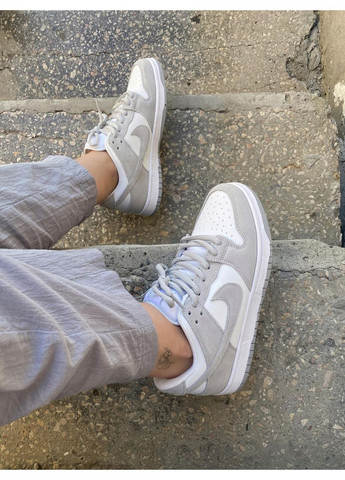 Серые демисезонные кроссовки мужские nike dunk low white grey найк сб данк No Brand