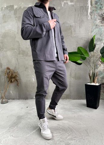 Серый демисезонный костюм No Brand