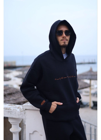 Теплий чоловічий спортивний костюм трикотаж на флісі кенгуру No Brand (358931743)