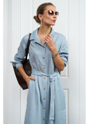 Блакитна сукня-сорочка 3063 чорний Triko Bakh