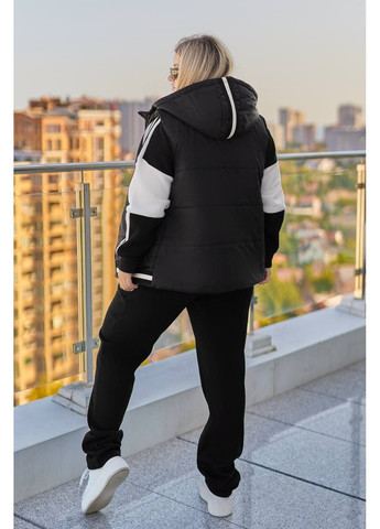 Жіночий костюм трійка з жилеткою чорного кольору New Trend (361677730)