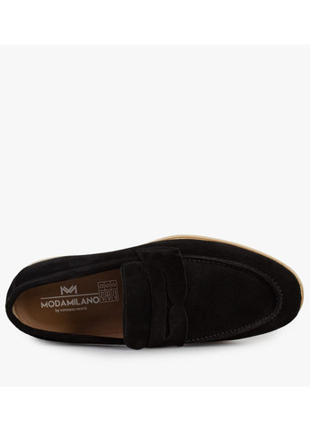 Черные повседневные туфли лоферы мужские бренда 9200608_(3) ModaMilano без шнурков