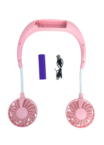 Вентилятор на аккумуляторе двойной на шею портативный зарядка от USВ ЮСБ черный Sports Necklace Fan No Brand (335821231)