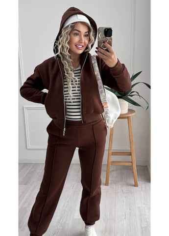 Костюм 006 дорога тринитка пенье Туреччина на флісі,штани та кофта на блискавці з капюшоном Україна (367930622)