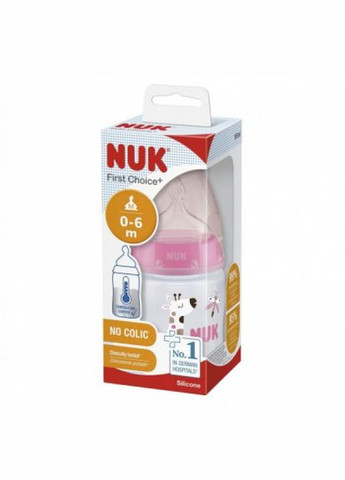 Пляшечка для годування NUK first choice plus жираф 150 мл рожева (268141432)
