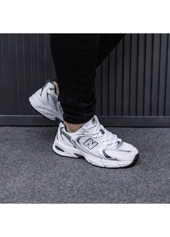 Білі Осінні кросівки чоловічі new balance 530 white silver navy mr530sg нью беланс 530 No Brand