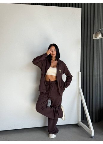 Женский костюм с вышивкой Lacky Girl из премиальной ткани, модель 075 DK/DL Мода без кордонів (355076556)